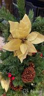 img 1 attached to Sparkle Up Your Festive Decor With COOLJOY 24 PCS Gold Poinsettia Artificial Flowers review by Joshua Overacre