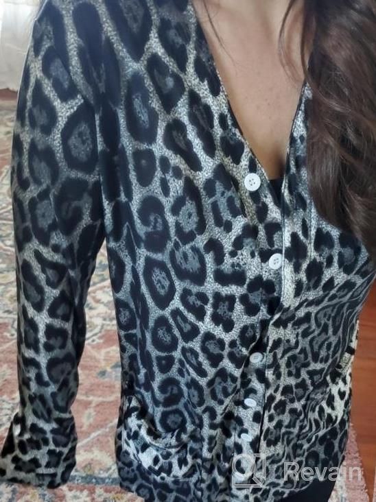 img 1 attached to Women'S Leopard Print Cardigan - Lightweight Long Sleeve Open Front Fall Sweater (S-XXL) review by Aaron Moore