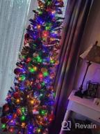 img 1 attached to 🎄 SHareconn 4ft Premium Prelit Artificial Hinged Slim Pencil Christmas Tree - Full Branch Tips with 100 Warm White & Multi-Color Lights - Top Choice for X-mas Decorations (4 FT) review by Gary Morris