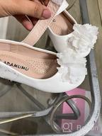 img 1 attached to Toddler Dress Shoes For Wedding | Flower Girl Mary Jane Lace Ballet Flats For Walking, Jumping review by Tony Beale