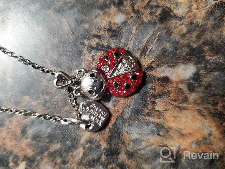 img 1 attached to Charming Rhodium Plated Ladybug Pendant Necklace - Perfect for your Lovely Daughter's Birthday and Christmas (Silver) review by Sophia Espinoza