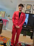 img 1 attached to MOGU Men'S Slim Fit 2-Piece Suit With Notch Lapel & One Button Tuxedo For Prom review by Casey Mann