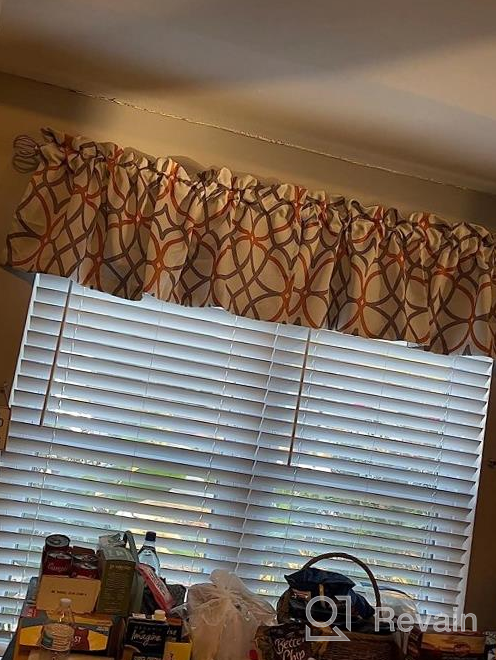 img 1 attached to H.VERSAILTEX Blackout Curtain Valances For Kitchen/Bathroom - Thermal Insulated Window Valances For Living Room/Bedroom Rod Pocket Short Curtain 1 Panel, 52X18 Inch, Geo In Grey And Navy review by Angelica Boiter