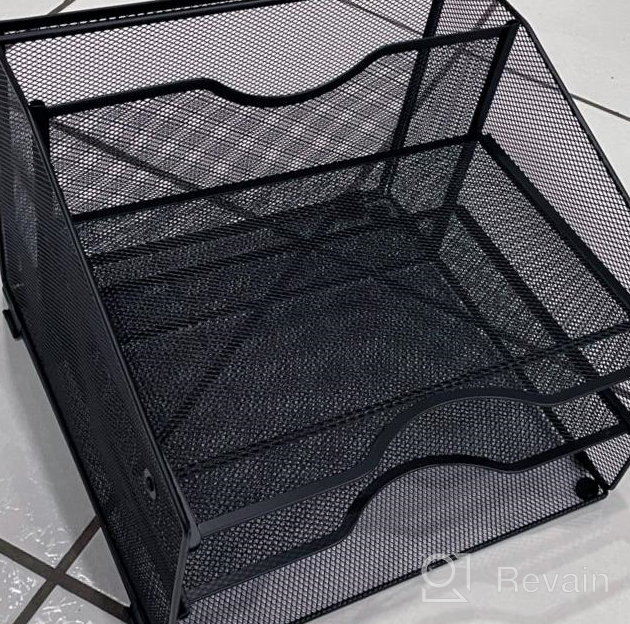 img 1 attached to Mesh Office File Organizer With 4 Sliding Trays - Desk Organizer For Documents, Mail, Paper, Letters & Files Holder & Sorter review by Tyler Fountas