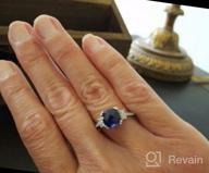 img 1 attached to Stunning Peora Blue Sapphire Ring In White Gold With Genuine Topaz, 3 Carats, Cushion Cut - Available In Sizes 5-9 review by Jennifer Davis
