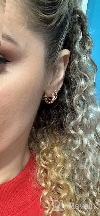 img 1 attached to Fettero Women'S Gold Huggie Hoop Earrings - Dainty & Hypoallergenic With Beaded, Circle, Spike, Snake, Heart, Lightning & CZ Designs review by Nicole Houston