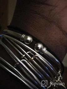 img 6 attached to Браслет-браслет ChicSilver из 925 стерлингового серебра: модные открытые браслеты с двумя бусинами для женщин и девочек.