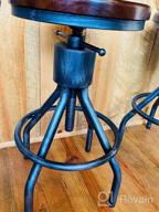 img 1 attached to LOKKHAN Set Of 2 Industrial Bar Stool-Height Adjustable Swivel Wood And Metal Bar Stool,Farmhouse Stool,Extra Tall Pub Height,23"-30 review by Sara White