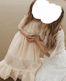 img 6 attached to Boho Off Shoulder Lace Ruffle Maxi Dress For Toddler Girls - Perfect For Weddings, Princess Parties, And Holiday Gowns