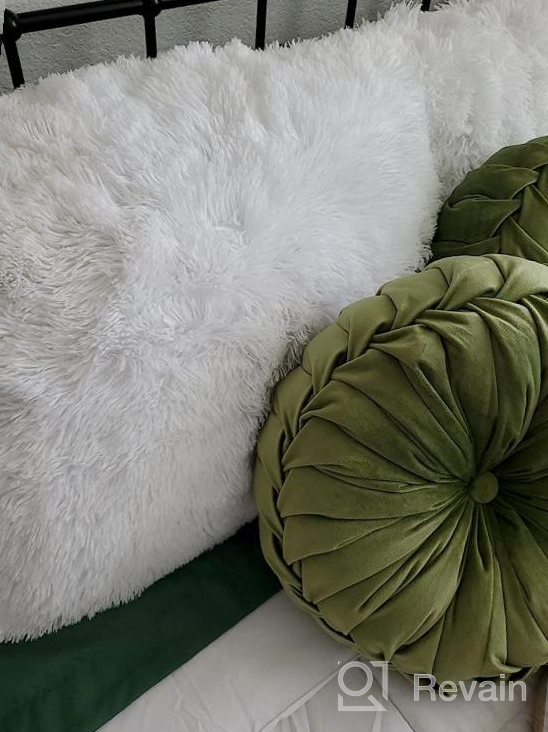 img 1 attached to 🛋️ 2 Pack Shaggy Plush Faux Fur Pillow Shams by LIFEREVO - Decorative Throw Pillow Covers with Zipper Closure, Luxuriously Soft Marble Print Furry Cushion Case, Velvety Luxury Pillowcases (Orchid, 20"x36") review by Albert Bohimia