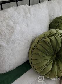 img 8 attached to 🛋️ 2 Pack Shaggy Plush Faux Fur Pillow Shams by LIFEREVO - Decorative Throw Pillow Covers with Zipper Closure, Luxuriously Soft Marble Print Furry Cushion Case, Velvety Luxury Pillowcases (Orchid, 20"x36")