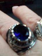 картинка 1 прикреплена к отзыву YVO Настраиваемое синее кольцо: персонализированная гравировка 🔒 и элегантное нержавеющая сталь или золочение от Jeff Remol