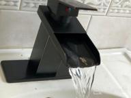 img 1 attached to Modern Matte Black Bathroom Sink Faucet With Waterfall Spout - Single Handle Basin Mixer Tap For 1 Hole Installation By Bathfinesse review by Paul Ajayi