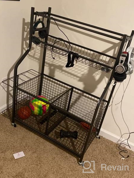 img 1 attached to Organize Your Sports Gear & Toys With Mythinglogic Garage Ball Storage Cart! review by Alex Panda