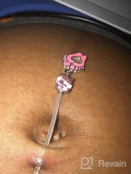 img 1 attached to 14G Clear Acrylic Bioflex CZ Sport Maternity Belly Navel Ring Barbell Body Jewelry Piercing - LAURITAMI Pregnancy Belly Button Rings review by Michele Denzer