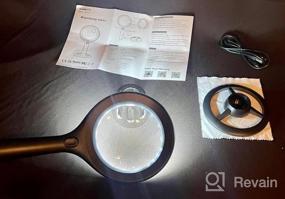 img 8 attached to KAIWEETS Handheld Magnifying Glass With 16 LED Lights And Stand, Weighing Only 145G, Rechargeable With 3 Brightness Modes For Close Work, Reading, Inspection, Coins, Jewelry, And Exploring