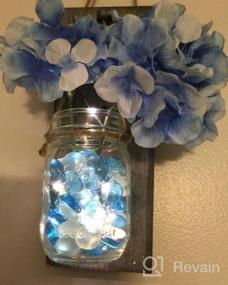 img 7 attached to Charming Rustic Grey Mason Jar Sconces With LED Lights And Silk Hydrangea - Perfect For Home And Kitchen Decor [Set Of 2]