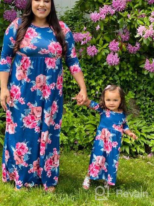 img 1 attached to Family Outfits: Casual Floral Maxi Long Dresses for Mommy and Me, Perfect for Summer Matching Sundress review by Darla Wilmoth