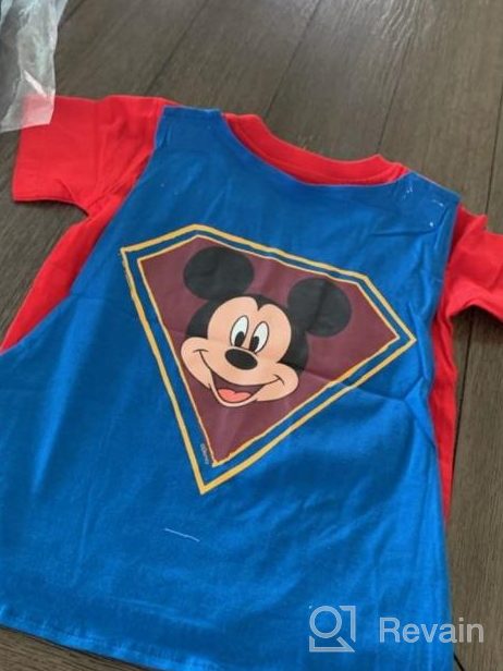 img 1 attached to Disney Boys' Mickey Mouse Super Short Sleeve Cape T-Shirt: Unleash Your Inner Superhero! review by Dave Johnson