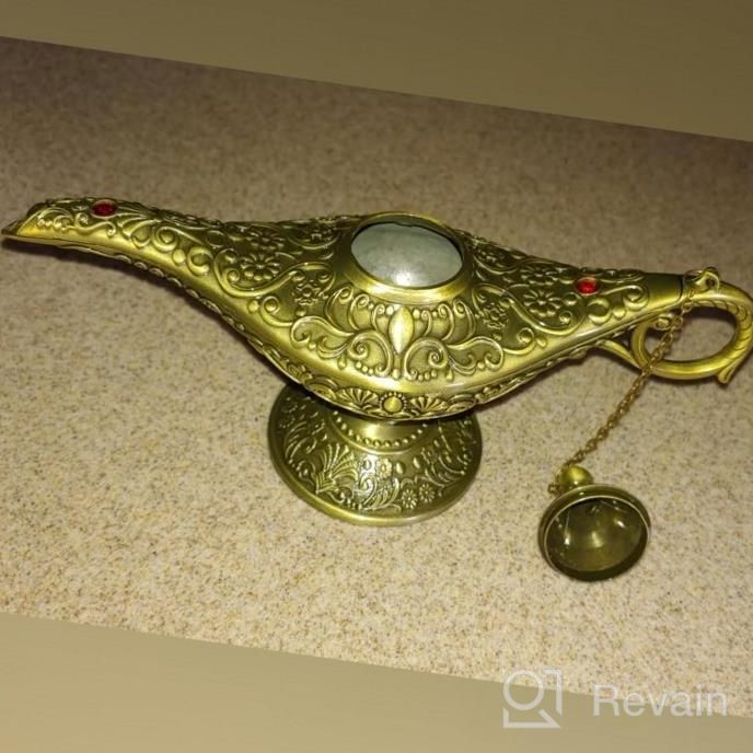 img 1 attached to Vintage Magic Genie Lamp Wishing Lamp, Aladdin'S SogYupk Classic Arabian Stage Show Props For Themed Parties/Cake Decorating, Creative Gift Idea For Holidays/Birthdays/Weddings (Red) review by Alicia Neal