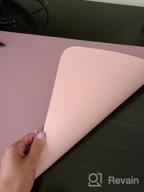 img 1 attached to Waterproof PU Leather Desk Pad (31.5 X 15.7"), Dual-Sided Desk Protector Cover With Mouse Pad, Writing Mat For Home/Office/Cubicle (Pink/Silver) review by Jasmine Lovett