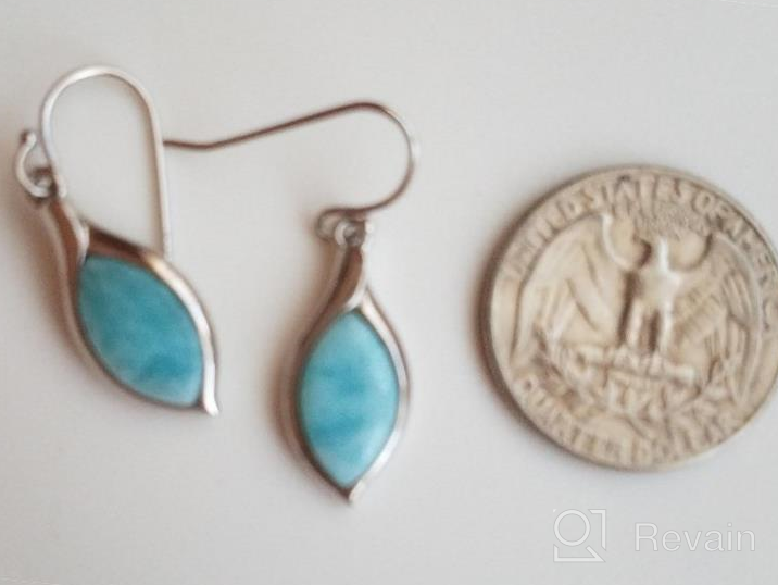 img 1 attached to 💕 Heart-shaped Larimar Earrings in Sterling Silver with Fishhook Design review by Jeremy Keller