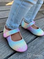 img 1 attached to 🌈 ADAMUMU Glitter Toddler Princess Colorful Flats for Girls' Shoes review by Steven Wood
