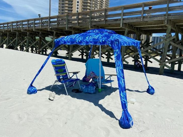 img 1 attached to 6.2'×6.2' AMMSUN Beach Cabana Canopy Tent With Sand Pockets, Easy Set Up And Take Down, Instant Sun Shelter With Privacy Sunwall - Sky Blue review by Jason Przystup