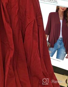 img 6 attached to Lightweight Open Front Cardigans For Women: Soft Draped Ruffles 3/4 Sleeve Cardigan Available In Sizes S-3XL By Bluetime