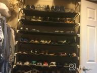 img 1 attached to MaidMAX 10 Tiers Free Standing Shoe Rack For 50 Pairs Of Shoes Organizer In Closet Entryway Hallway, Sturdy Metal Frame And Fabric Shelves, 39.4 X 11.4 X 68.9'', Black review by Jesus Cordova