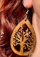 img 1 attached to Get The Ethnic Look With Udalyn'S 9-Pair Wooden Dangle Earrings For Women review by Fock Dean