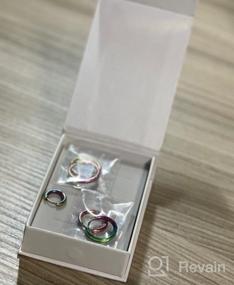 img 6 attached to Hoop Earrings Set in Multiple Colors - Titanium Steel, Classic Circle Design, Sizes 10mm, 12mm, 💍 and 14mm - Surgical Steel, 3 Pair Gift for Women and Girls - Comes with Jewelry Box (F1812)