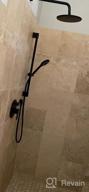 img 1 attached to Gabrylly Brushed Gold Wall Mounted Slide Bar Shower System With High Pressure 10" Rain Shower Head, 5-Setting Handheld Shower Set, And Valve Trim Diverter. review by Aries Reed