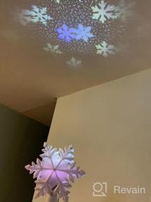 img 6 attached to BATTOP Рождественская елка Topper с вращающимся волшебным проектором снежинок, 3D Glitter Lighted White Snowflake Christmas Lights Tree Topper для елочных украшений