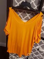 img 1 attached to Stylish Women'S Short Sleeve Cold Shoulder Tops For Summer Casual Wear review by Jeffrey Shatzel