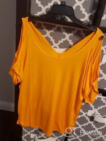 img 5 attached to Stylish Women'S Short Sleeve Cold Shoulder Tops For Summer Casual Wear