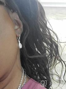 img 7 attached to Stylish LeCalla Sterling Silver Tear-Drop Dangle Leverback Earrings: A Must-have for Women and Girls!