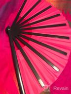 img 1 attached to OMyTea Large Kitana Rave Clack Folding Hand Fan - Stylish Chinese Japanese Kung Fu Tai Chi Fan for Men/Women - Ideal for EDM, Music Festivals, Events, Parties, and Performances - Beautiful Blue Decoration review by Sidewinders Rains