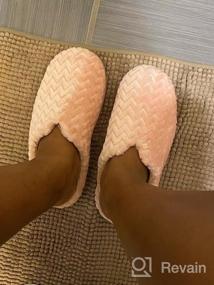 img 5 attached to Cozy Coral Fleece Memory Foam Slippers For Women - Flannel House Shoes With Slip-On Design For Indoor And Outdoor Comfort
