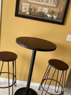 img 1 attached to HOMCOM Rustic Industrial Bar Table With Elm Wood Top And Metal Base - 42 Inch Pub Table review by Stacy Brooks