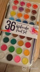 img 3 attached to 36 Watercolor Paint Set With Built-In Palette Lid Case & 2 Brushes By Artlicious