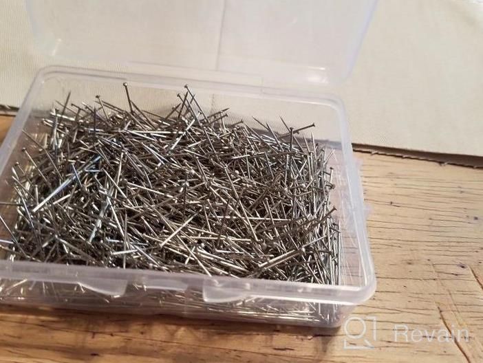 img 1 attached to Premium 1000Pcs Stainless Steel Dressmaker Pins With Flat Head, Straight Pins Sewing Set With Plastic Box For Jewelry Making, Sewing And Crafts review by Brandon Frogge