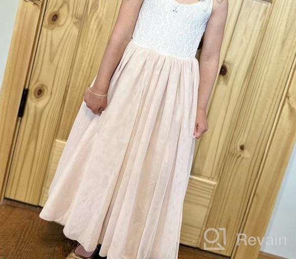 img 1 attached to 🌸 Flower Girl Dresses with Strap, Lace, Tiered Tutu, and Tulle - Maxi Style for Parties review by Dan Hansen