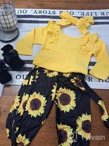 img 5 attached to Floral Ruffle Romper And Pants Set For Newborn Baby Girls - Adorable Infant Outfits By Renotemy