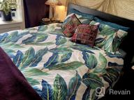 img 1 attached to Green Leaves Tropical Duvet Cover Set Queen Long Staple Cotton Floral Bedding Set Full Reversible 3 Pcs Leaves Comforter Cover Set 1 Duvet Cover With 2 Pillowcases Queen Bedding Collection review by Shane Solorzano