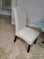 img 1 attached to 2-Pack Beige Waterproof Dining Chair Seat Covers, Stretch Jacquard Slipcovers With Removable And Washable Protection - Ideal For Dining Room Chairs review by Brittany Collins
