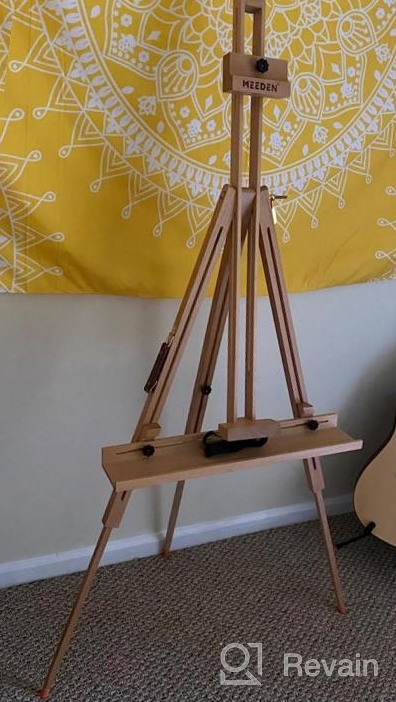 img 1 attached to 44"" Portable Painting Artist Easel - MEEDEN Tripod Field Painting Easel W/ Carrying Case, Solid Beech Wood Universal Tripod Easel For Painters Students & Landscape Artists review by Bobby Watkins