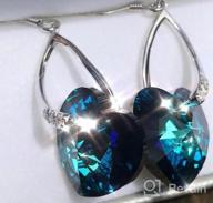 img 1 attached to EleQueen Swarovski Crystal Sterling Silver Love Heart Earrings With French Hooks review by Natasha Graham