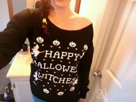 img 1 attached to Lymanchi Women Halloween Off Shoulder Sweatshirt Casual Loose Sexy Pullover Tops review by Gerard Hudson