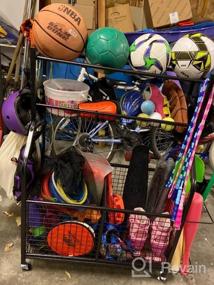 img 7 attached to Organize Your Sports Gear & Toys With Mythinglogic Garage Ball Storage Cart!